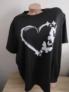 černé triko se srdcem vel.4XL