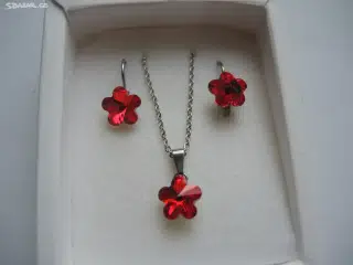 Souprava z chir oceli Swarovski kytičky