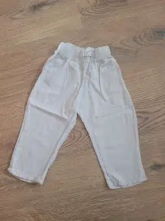 Béžové letní kalhoty s příměsí lnu Lindex, vel. 80
